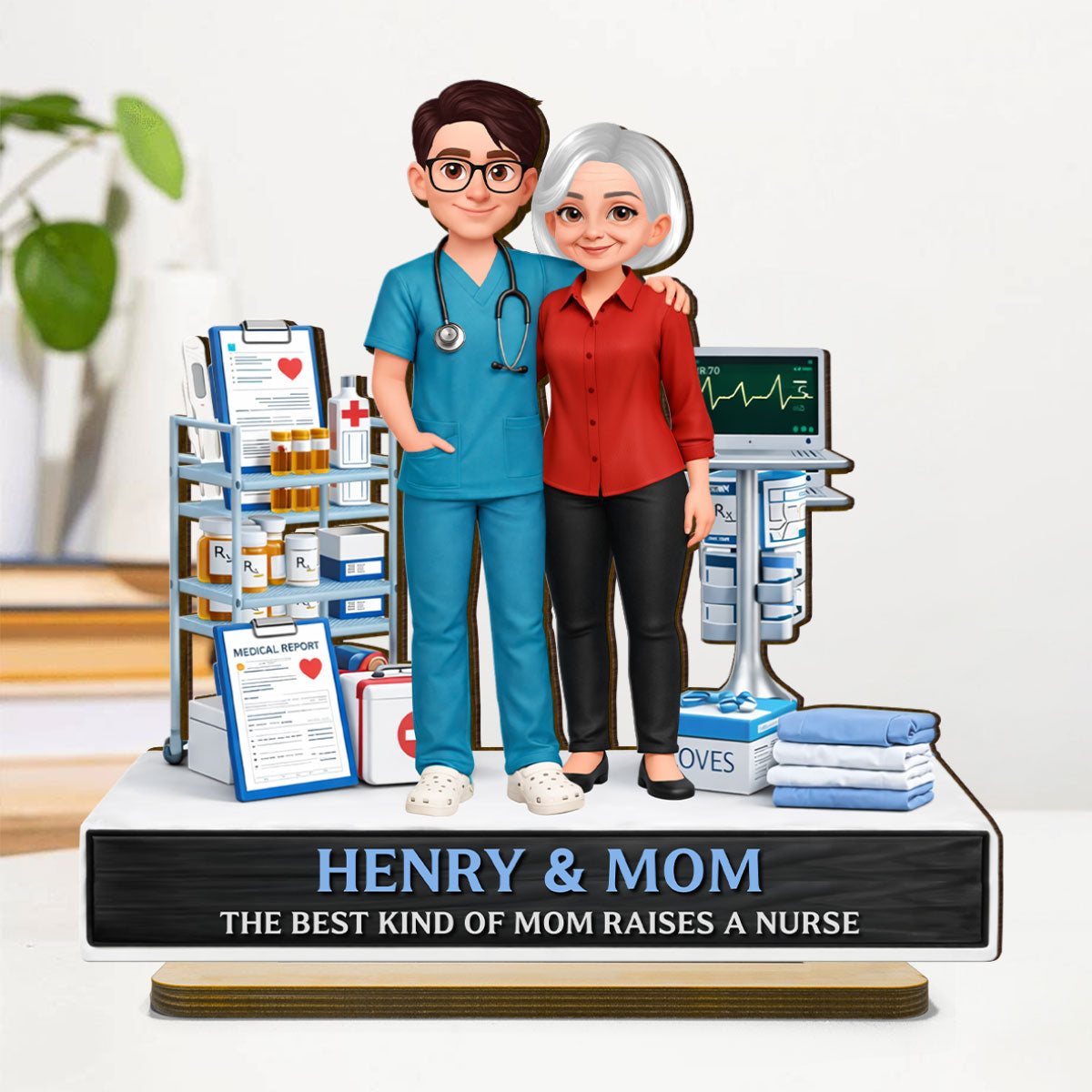 The Best Kind Of Mom Raises A Nurse - Personalized 2-Layered Wooden Plaque