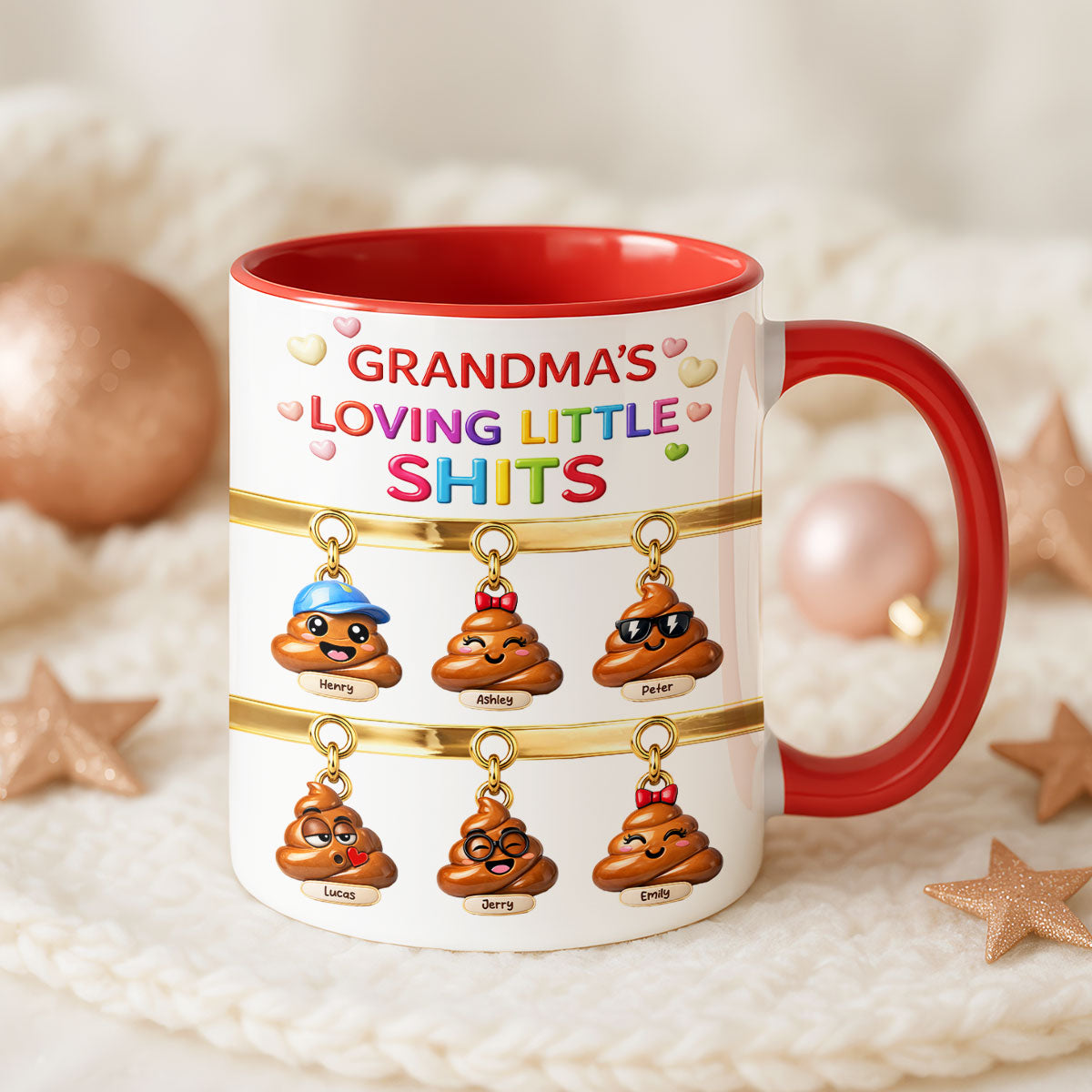 Grandma Mom's Loving Little Shi*t - Personalized Mug - Funny Mother's Day Gift for Grandma, Mom
