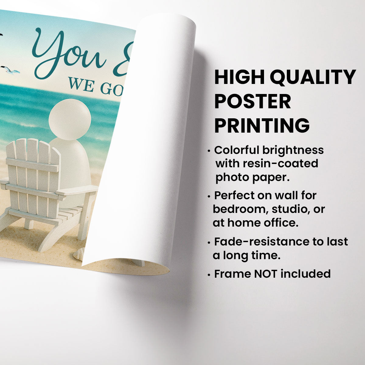 3D Sea Glass Effect Couple You & Me We Got This - Personalized Poster
