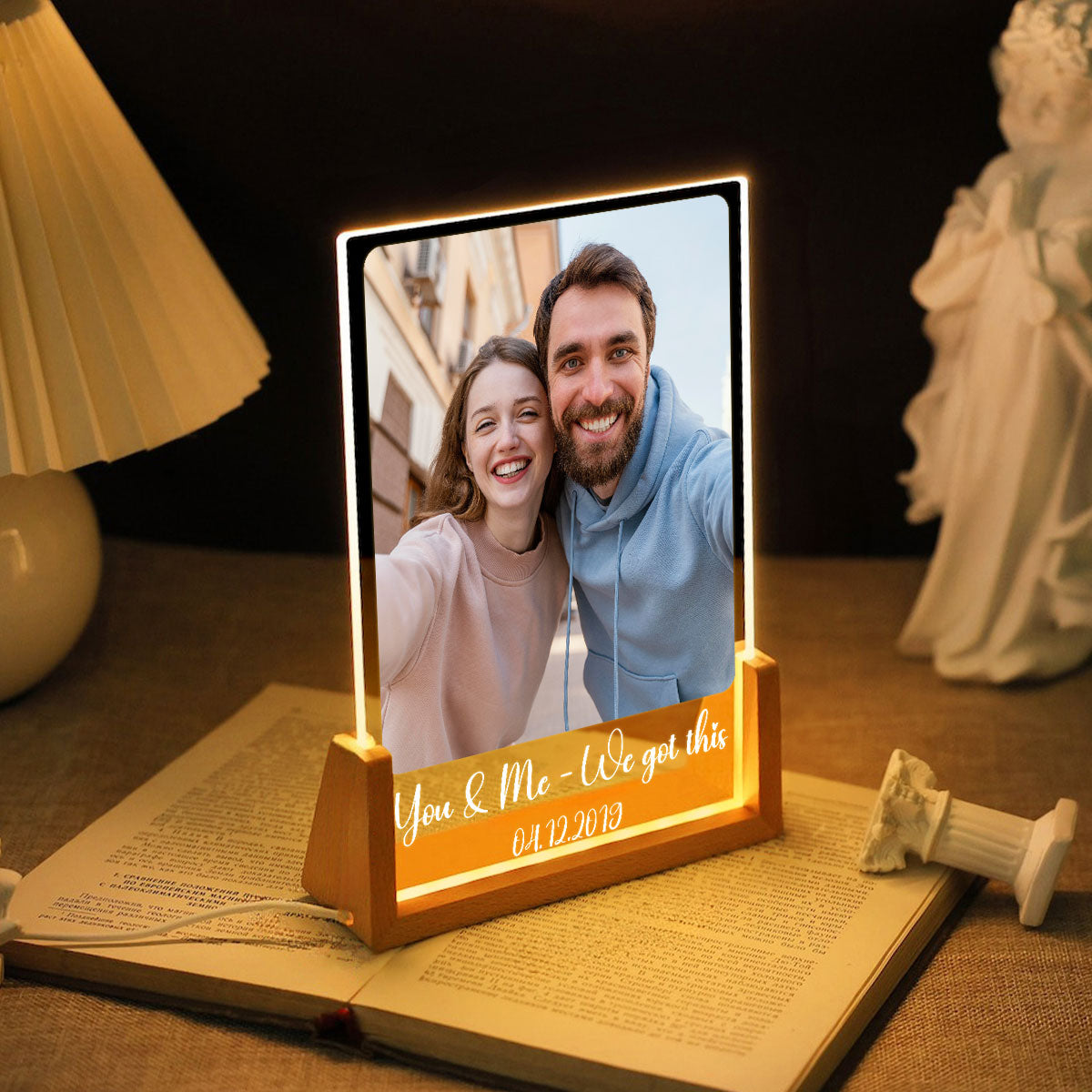Custom Photo Night Light You Make My Heart Smile - Personalized LED Night Light - Sentimental Gift for him, for her