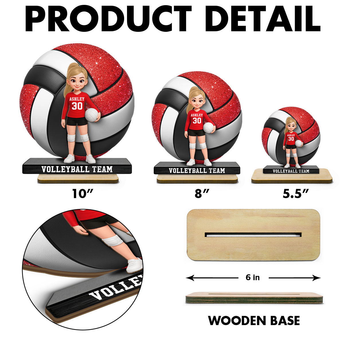 Proud Volleyball Player - Personalized 2-Layered Wooden Plaque - Gift For Volleyball Players, Volleyball Lovers