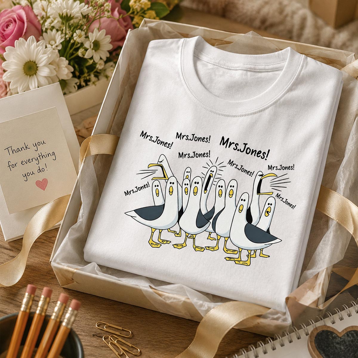 Funny Seagulls Calling Teacher - Personalized Shirt - Funny Gift For Teachers, Appreciation Gift