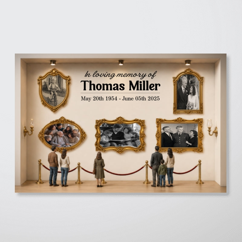 Celebrating The Life Of A Loved One 3D Museum - Personalized Poster - Memorial Sympathy Gift Remembrance Keepsake