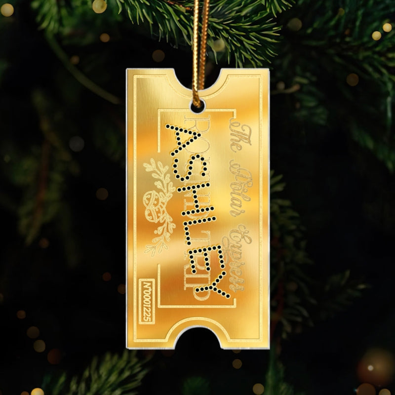 Polar Express Ticket Custom Name - Personalized Acrylic Ornament - Christmas Gift For Kids