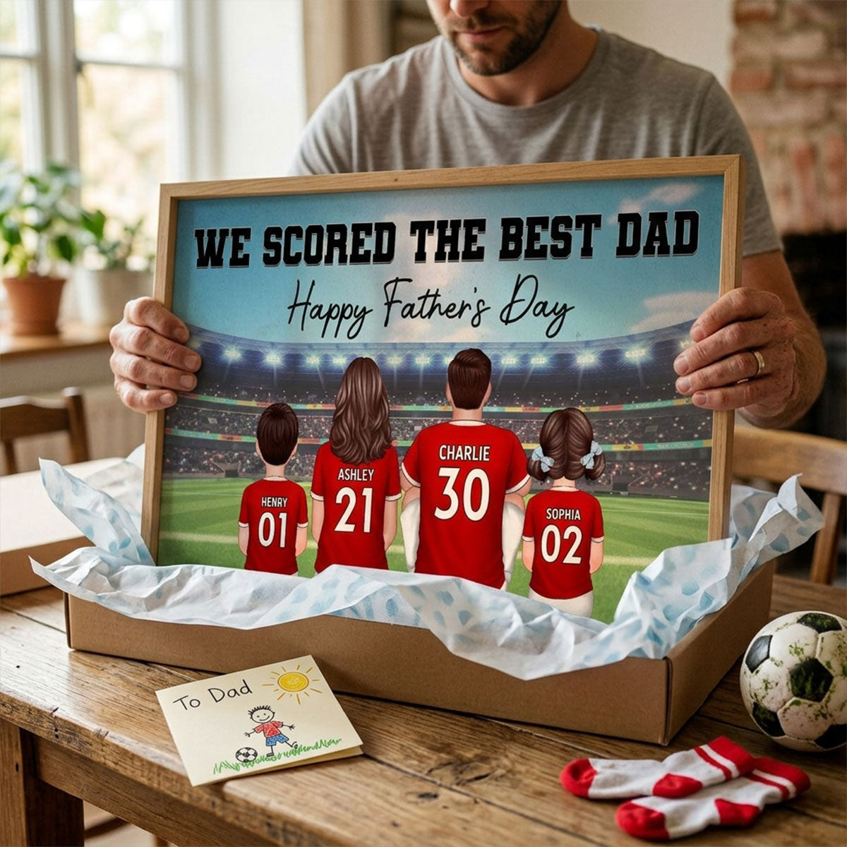We Scored The Best Dad Family At Stadium - Personalized Poster - Father's Day Gift For Soccer Dad