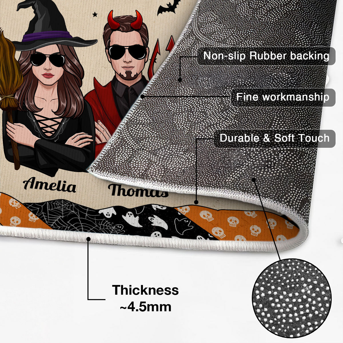 Welcome to Our Haunted House - Personalized Doormat - Halloween Decor for Couples