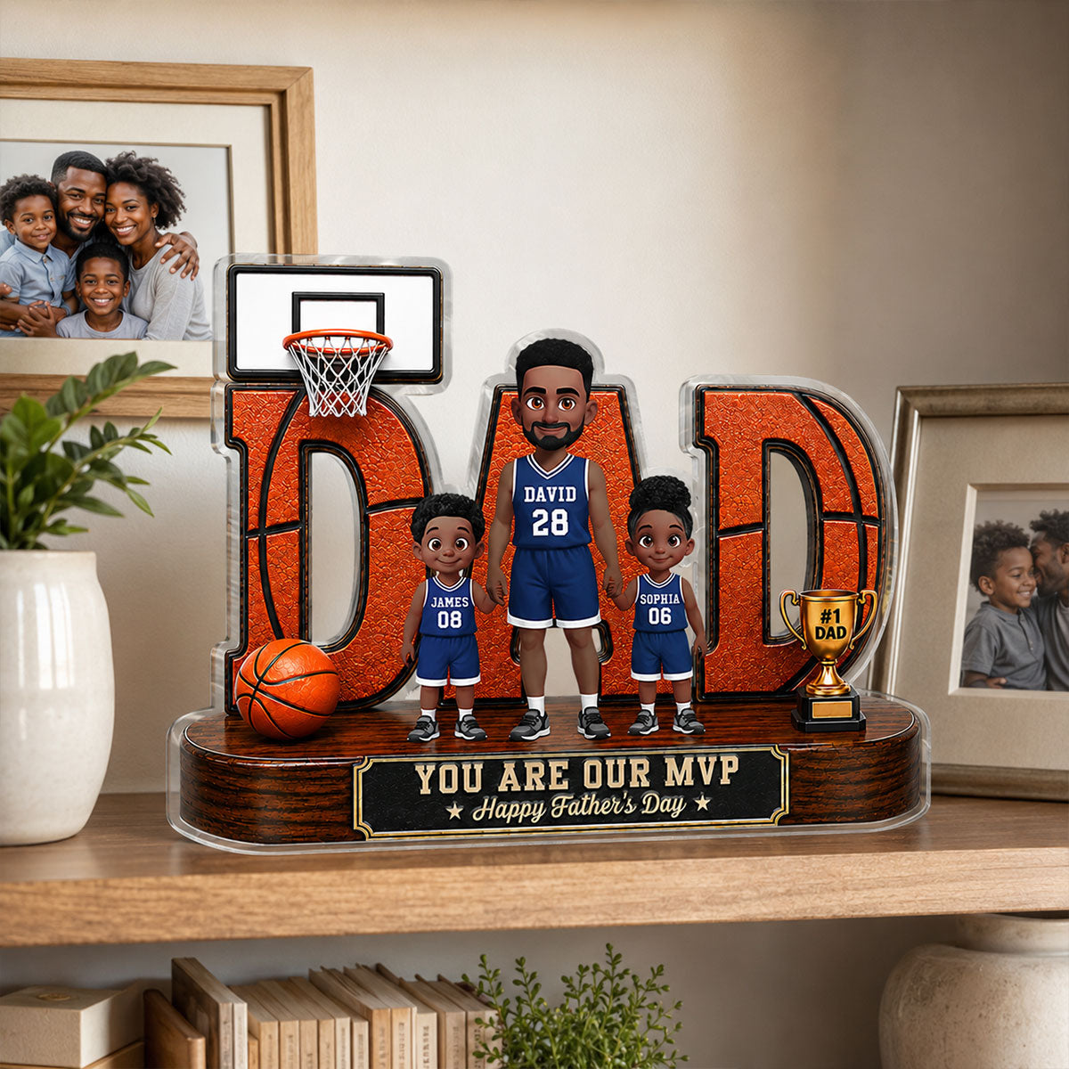 Basketball Dad Legend You Are Our MVP 2D Flat Printed - Personalized Acrylic Block Plaque -  Gift For Dad, Husband, Basketball Fans