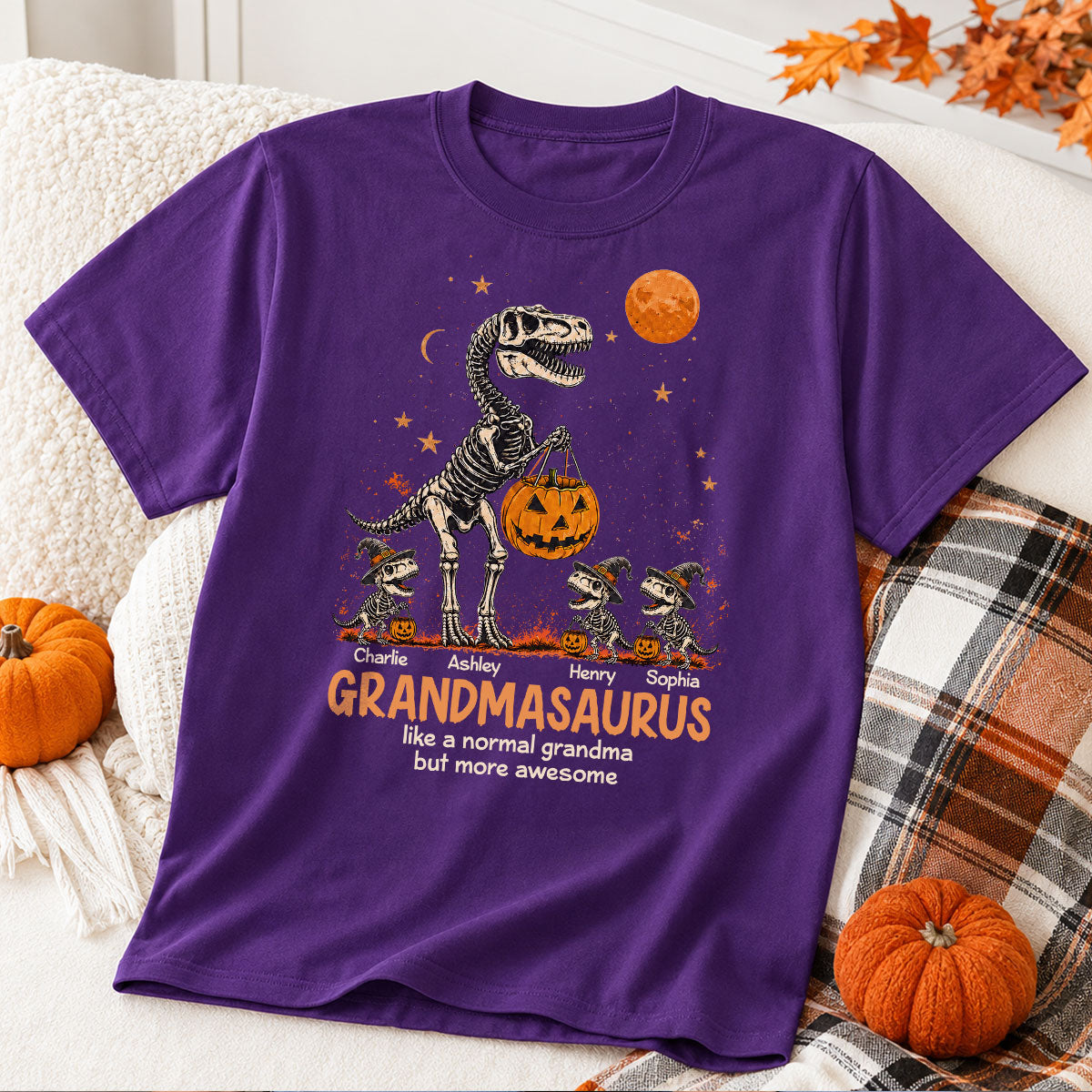 Spooky Grandmasaurus - Personalized Shirt - Halloween Gift for Grandma, Mom