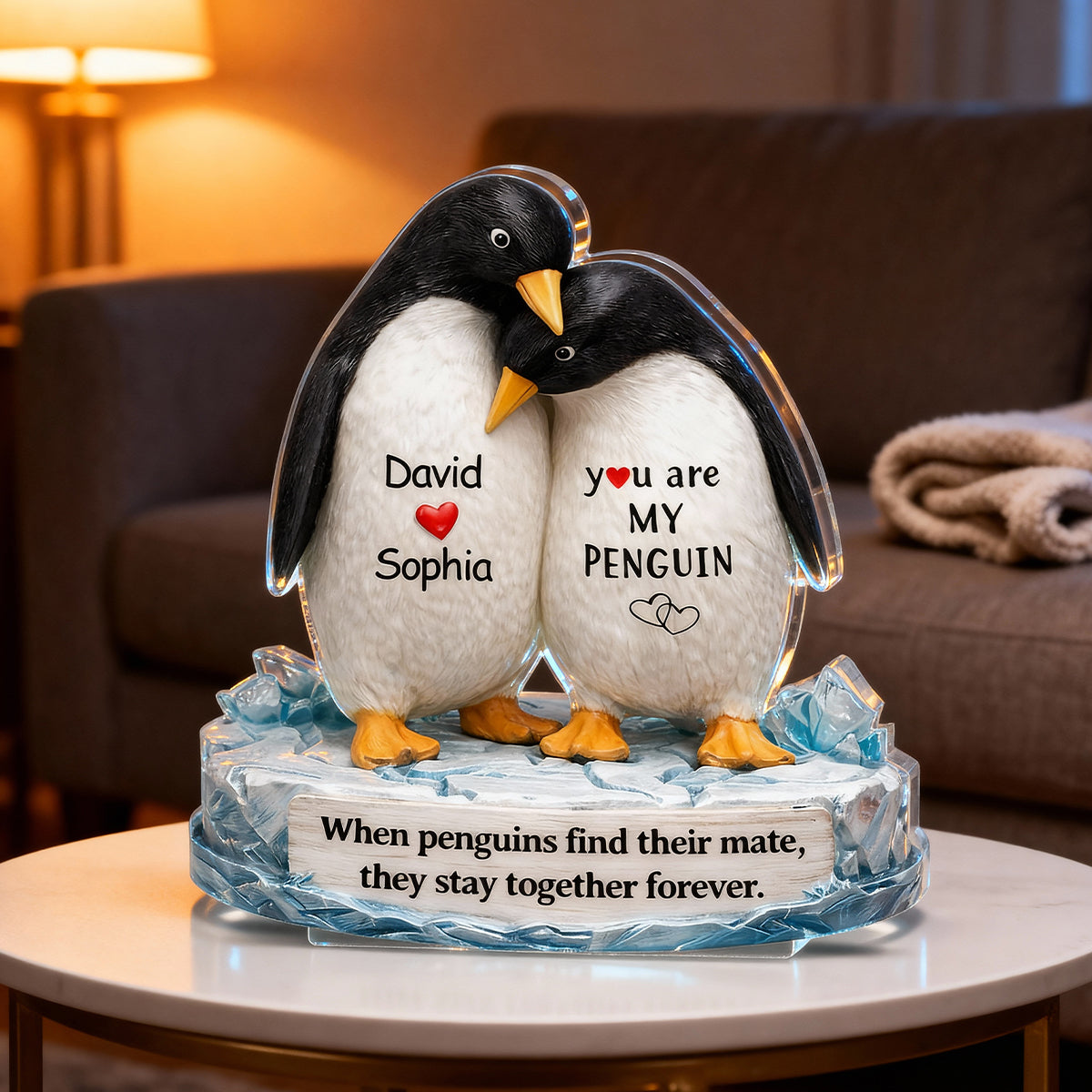 You Are My Penguin - Personalized Acrylic Block Plaque - Sentimental Wedding Anniversary Gift, Gift for Him, for Her