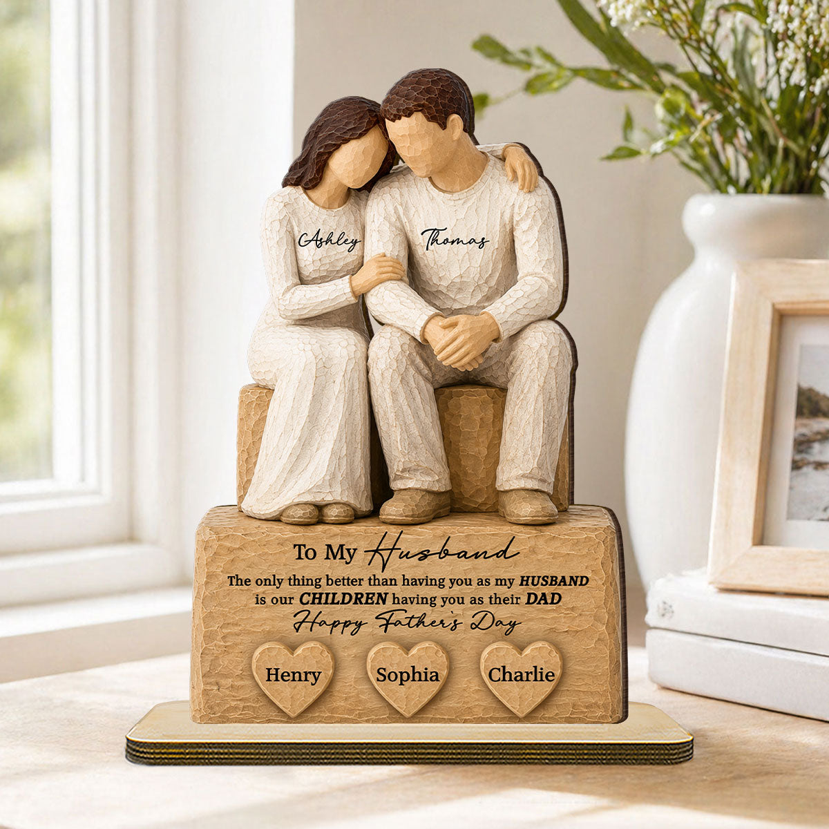 Sentimental Rustic To My Husband The Only Thing - Personalized 2-Layered Wooden Plaque - Heartfelt  Gift For Husband, Dad