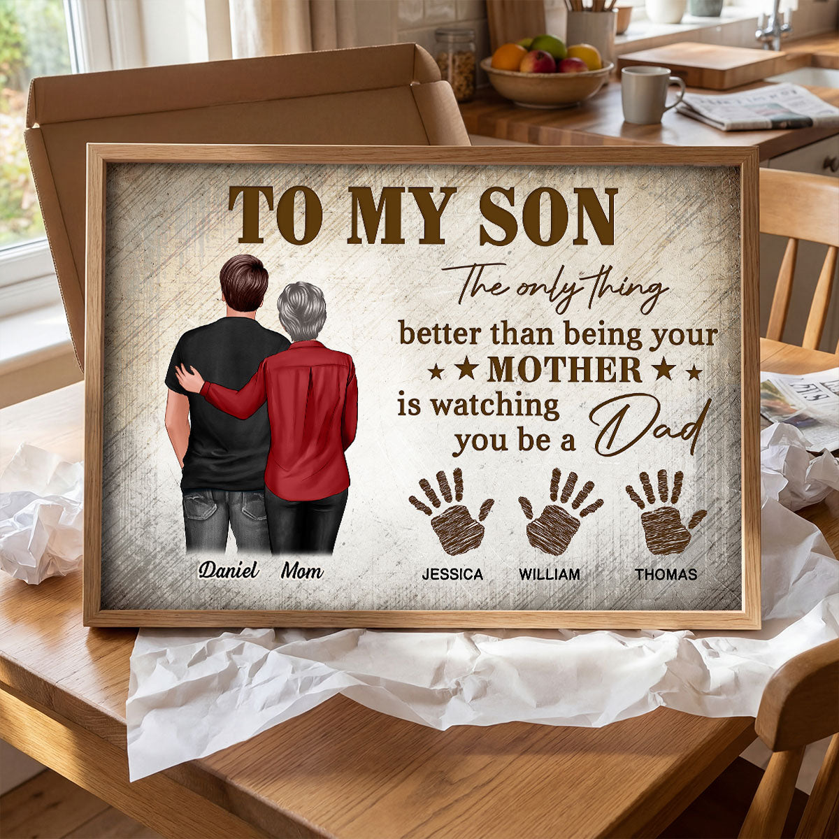 Retro Vintage To My Son Watching You Be A Dad - Personalized Poster - Father's Day Gift For Son