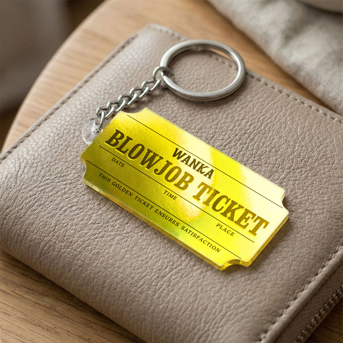 Golden Ticket Funny Valentine's Day Gift for him - Personalized Acrylic Keychain