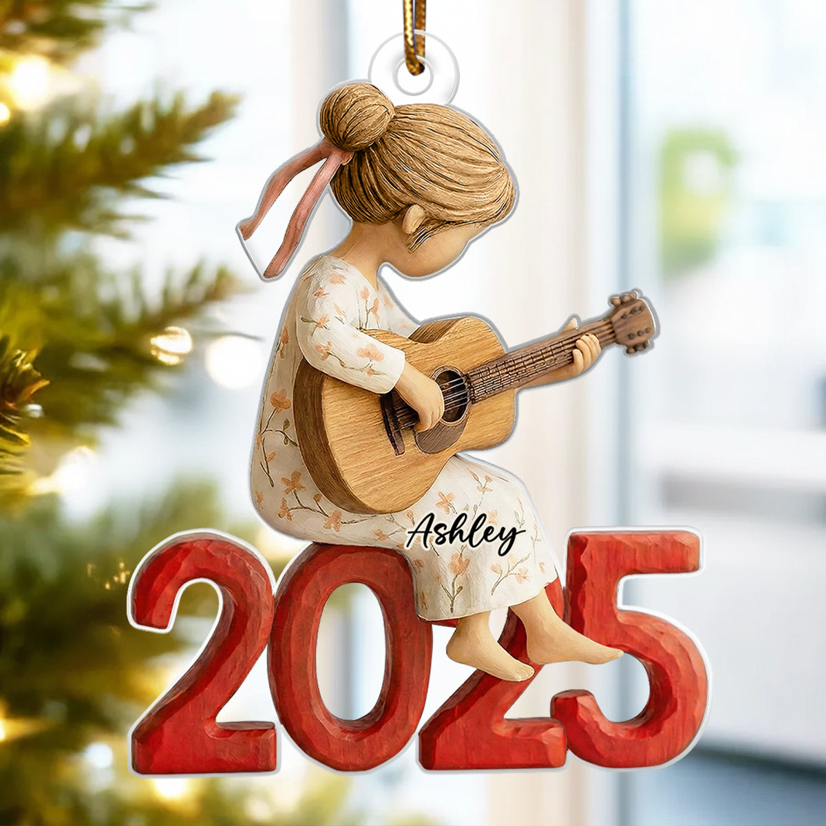 Guitar Player Wooden Figurine 2025 - Personalized Acrylic Ornament - Unique Christmas Gift For Guitarist
