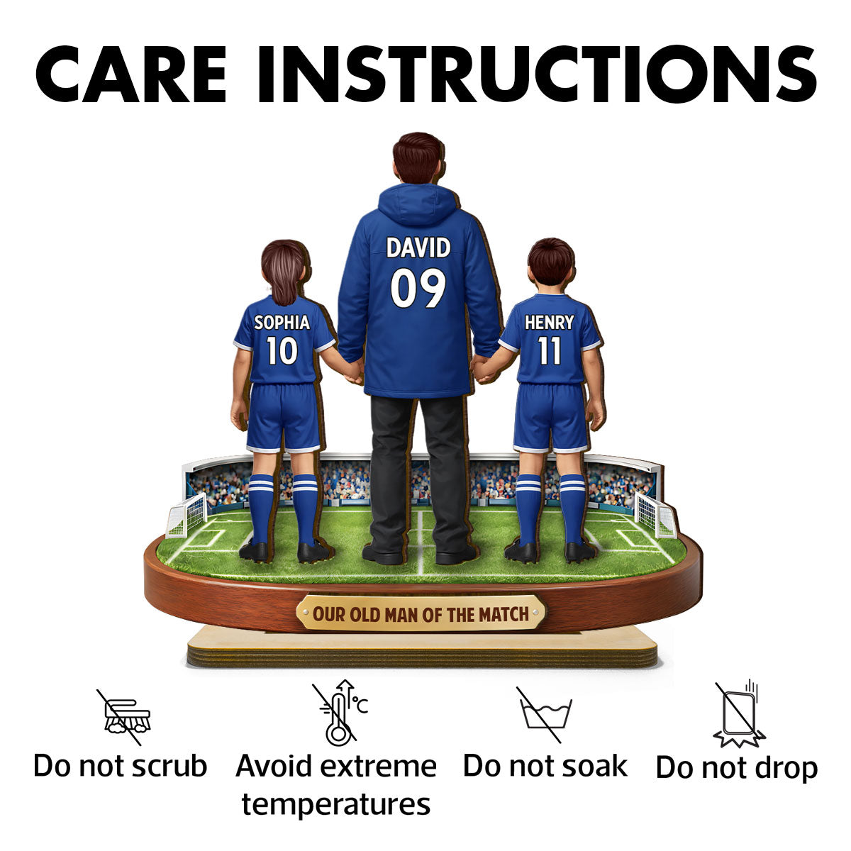 My Old Man Of The Match - Personalised 2-Layered Wooden Plaque - UK  Gift For Football Dad