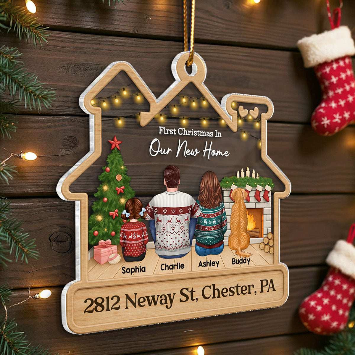 First Christmas In Our New Home 2025 - Personalized Acrylic Ornament - Unique Christmas Gift For Family