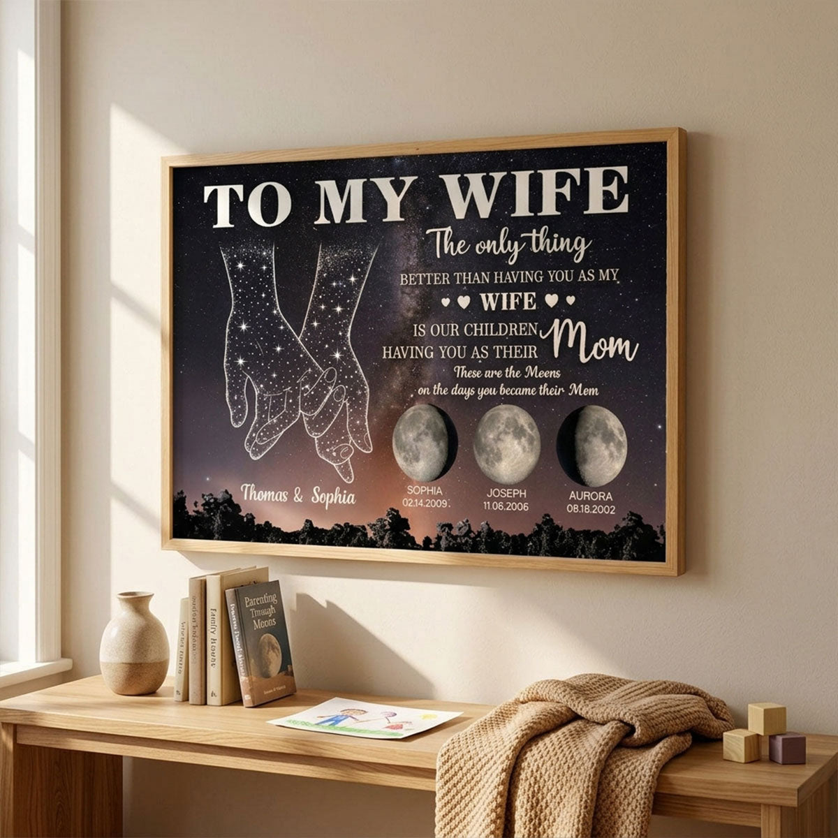 To My Wife The Only Thing Better Custom Kids Birth Moon Phase - Personalized Poster - Mother's Day Gift For Wife
