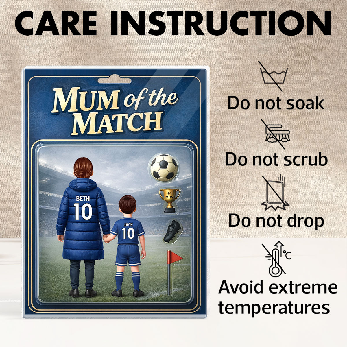 Mum Of The Match - Personalised Acrylic Block Plaque - Gift For Mum