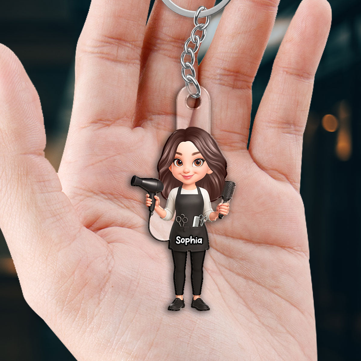 Hairdresser Man Woman - Personalized Acrylic Keychain - Gift For Hairdressers