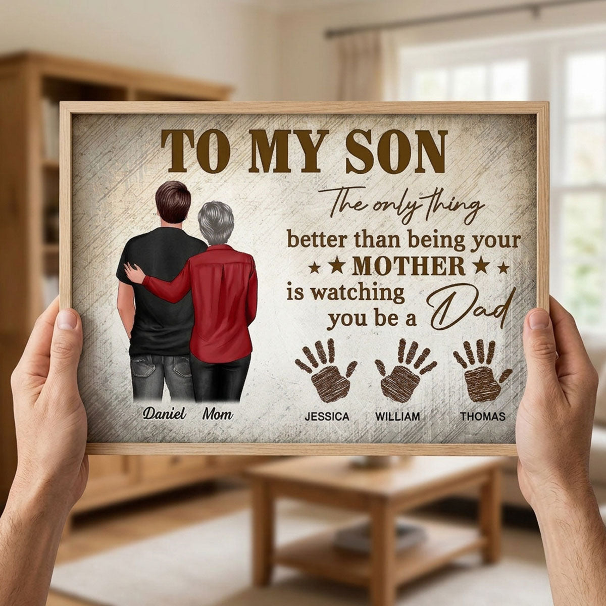 Retro Vintage To My Son Watching You Be A Dad - Personalized Poster - Father's Day Gift For Son