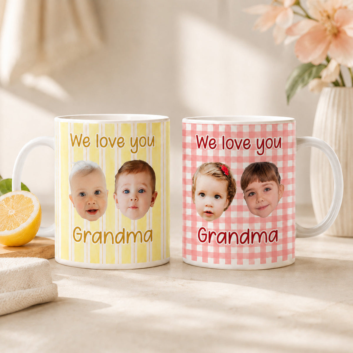 Custom Baby Face - Personalized Mug - First Time Grandparents Gift