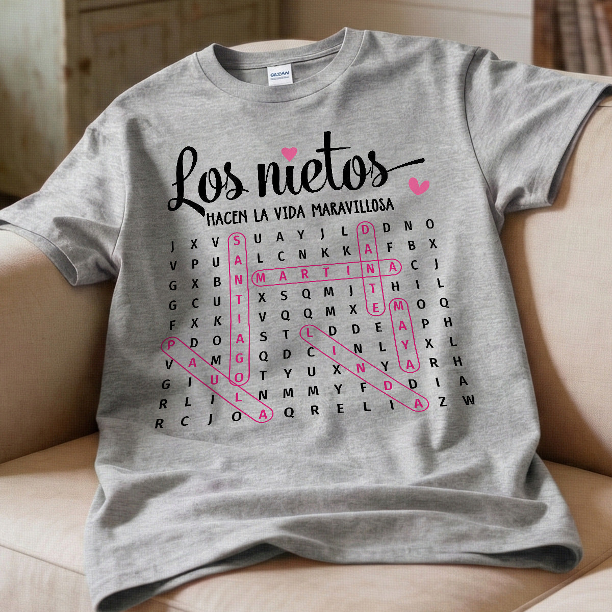 My Favorite People Call Me Abuela Word Search Puzzle - Personalized Shirt - Gift For Spanish Grandma