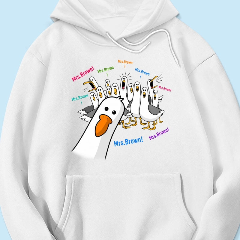 Funny Seagulls Teacher Name - Personalized Shirt - Back To School Gift For Teacher