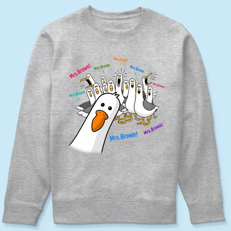 Funny Seagulls Teacher Name - Personalized Shirt - Back To School Gift For Teacher