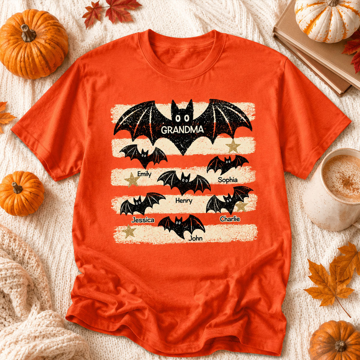 Spooky Grandma Bats - Personalized Shirt - Halloween Gift For Grandma, Mom