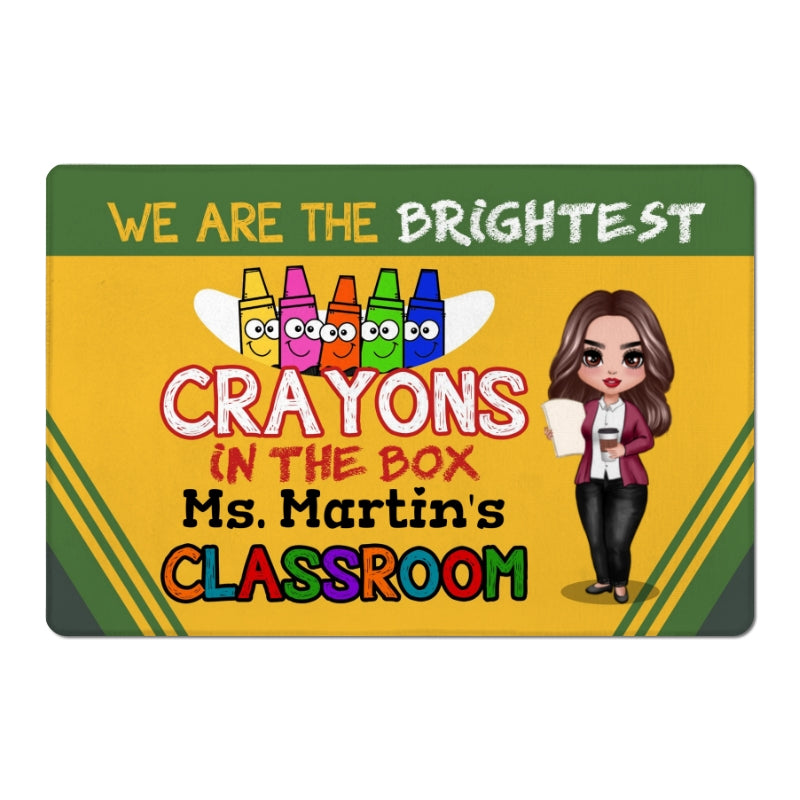 Brightest Crayons In The Box Teacher Personalized Doormat
