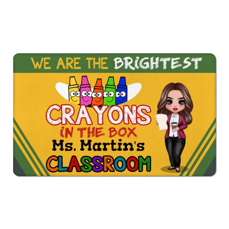 Brightest Crayons In The Box Teacher Personalized Doormat