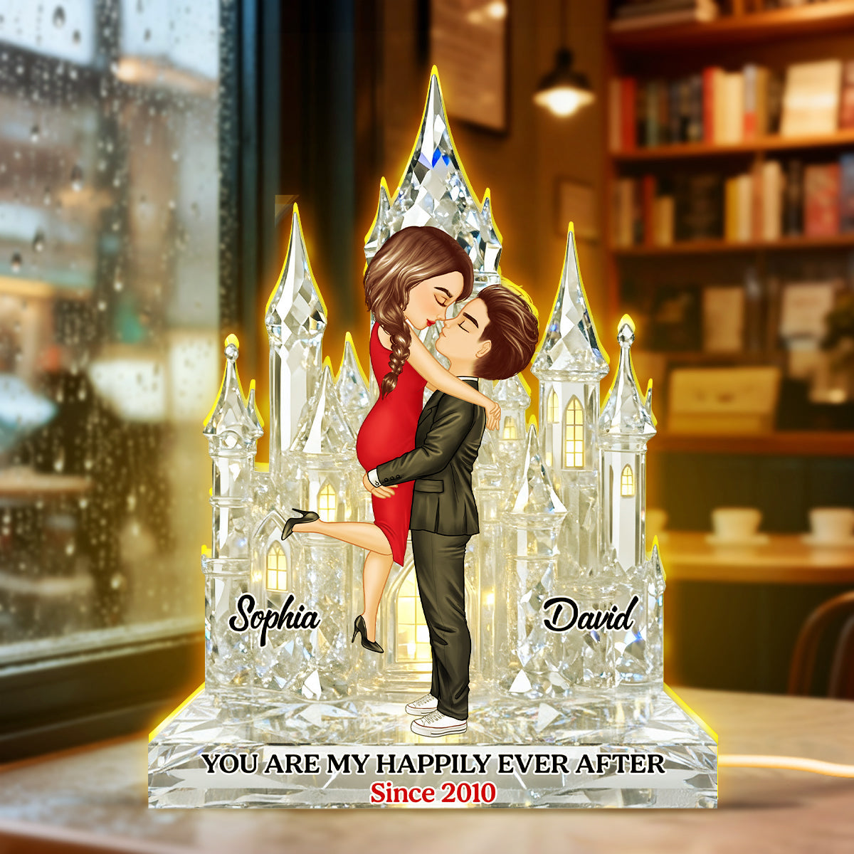 You Are My Happily Ever After Crystal Effect - Personalized Light Box - Gift for Couple, for Her, for Him