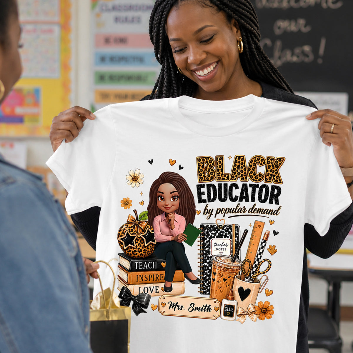 Black Educator by Popular Demand - Personalized Shirt - Back to School Gift for Teacher
