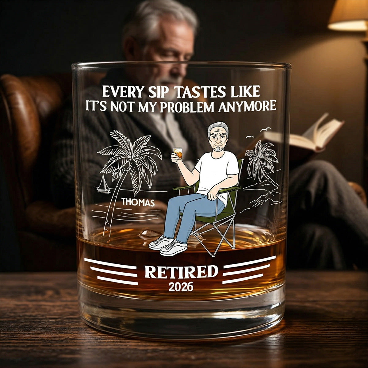 Every Sip Tastes Like Not My Problem Anymore - Personalized Wine Glass - Retirement Gift