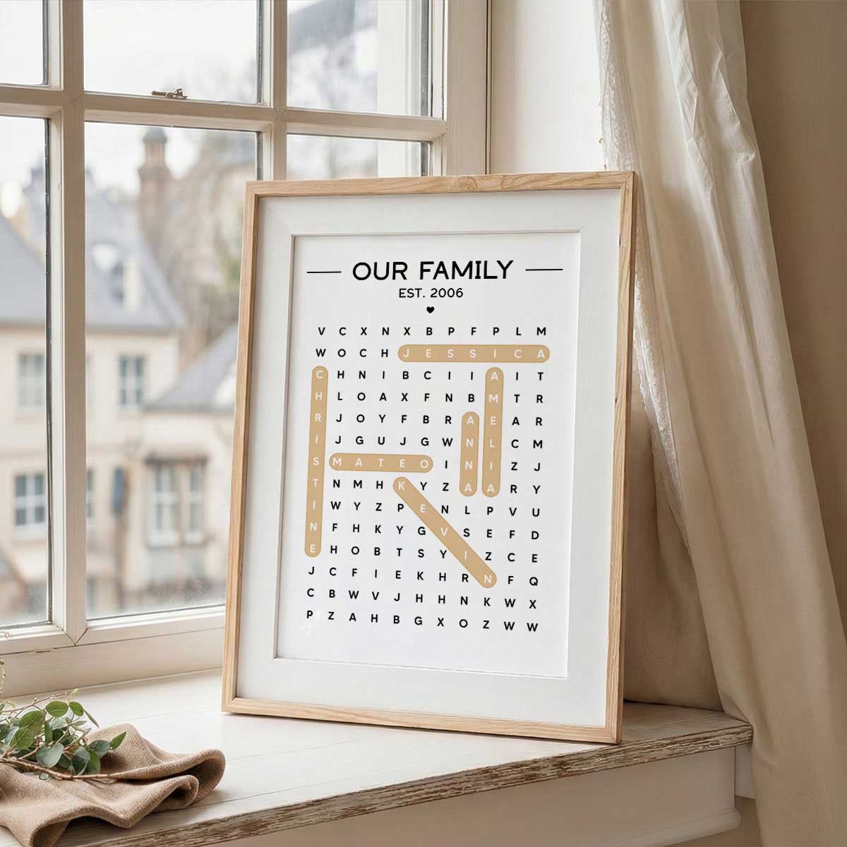 Our Family Word Search Puzzle Created In A Moment, Treasured Forever - Personalized Poster