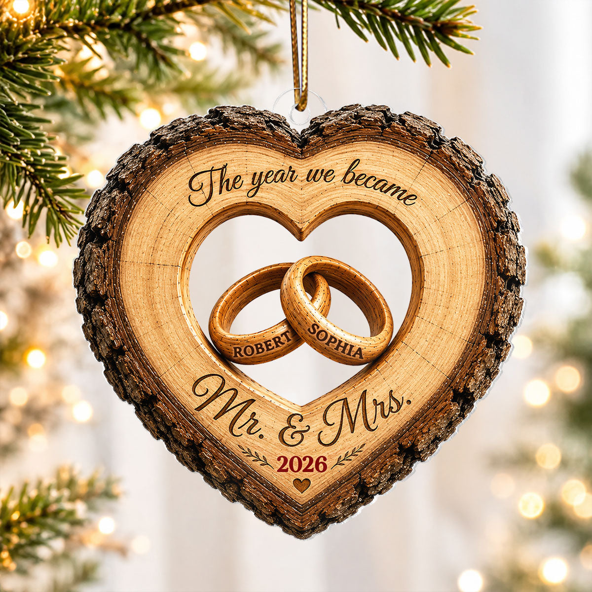 Together Forever Couple Anniversary 2D Flat - Personalized Acrylic Ornament - Heartfelt Gift for Her, for Him