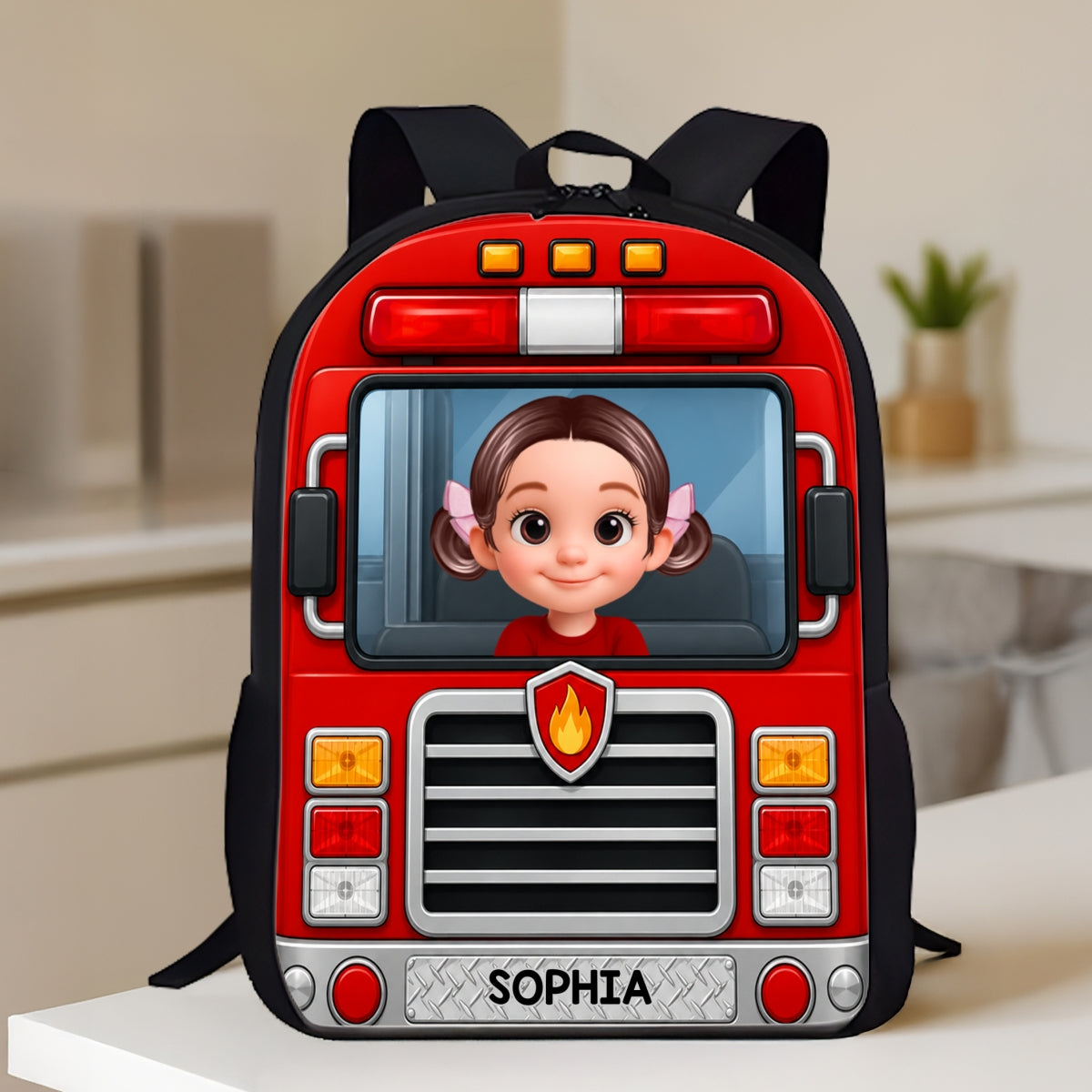 School Bus, Tractor for Boys Girls - Personalized Backpack - Back to School Backpack for Kids