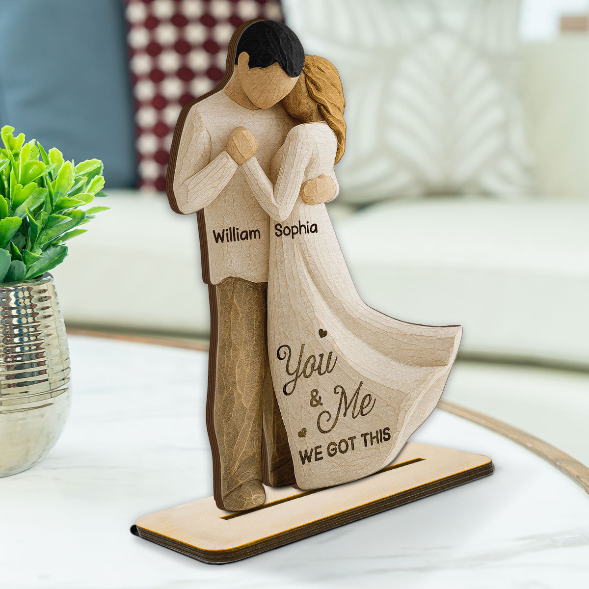 You & Me We Got This 3D Effect Couple - Personalized 2-Layered Wooden Plaque - Gift For Him, Gift For Her
