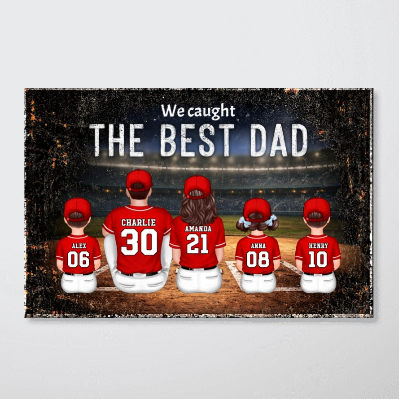 Daddy's Dream Team Baseball - Personalized Poster - Father's Day Gift for Dad, Husband
