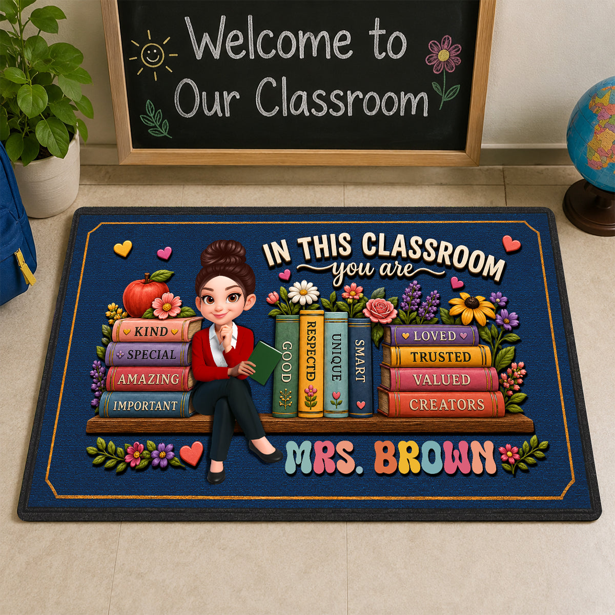 In This Classroom Teacher Welcome - Personalized Doormat - Back to School Decor for Teachers