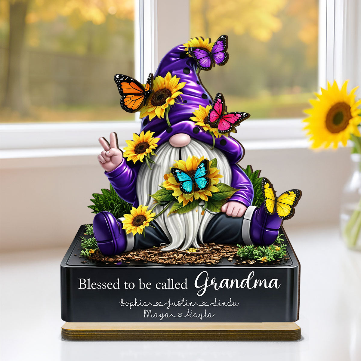 Blessed to Be Called Grandma - Personalized 2-Layered Wooden Plaque - Heartfelt Gift for Grandma