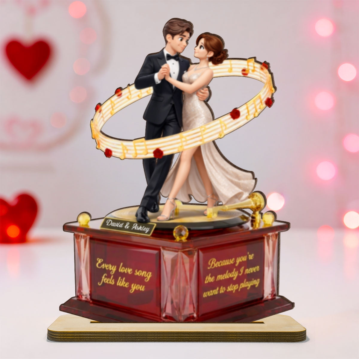You're The Melody I Never Want To Stop Playing - Personalized 2-Layered Wooden Plaque - Valentine's Gift For Him, For Her, For Couple