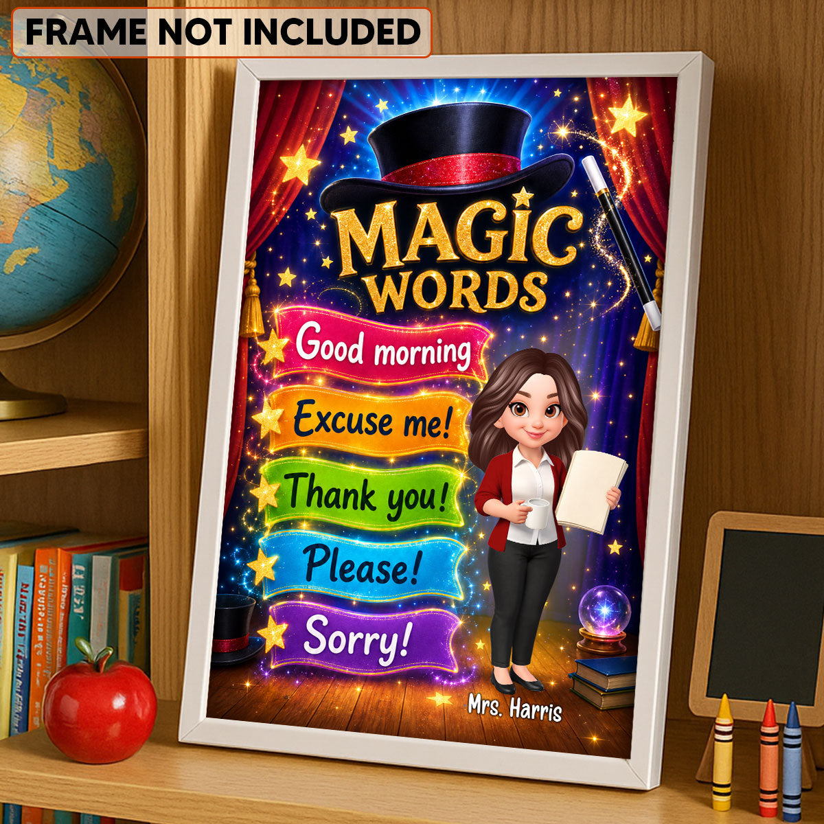 Teacher Classroom Magic Words - Personalized Poster - Back To School Gift For Teachers, Classroom Decor