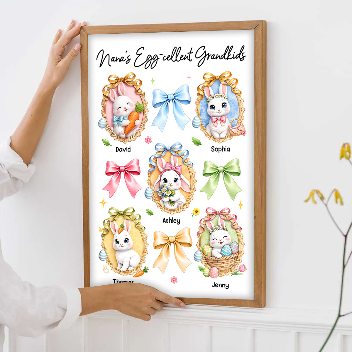 Nana's Egg-cellent Grandkids - Personalized Poster - Easter Decor Gift For Grandma