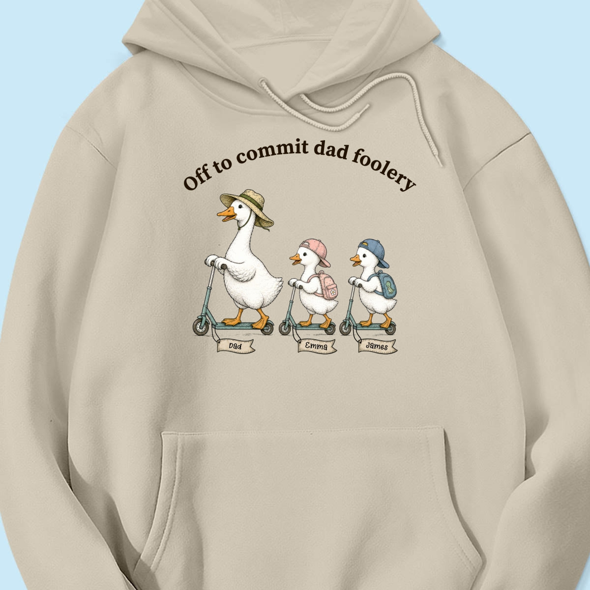 Off To Commit Dad Foolery Silly Goose Dad & Kids - Personalized Shirt - Funny Father's Day Shirt For Husband