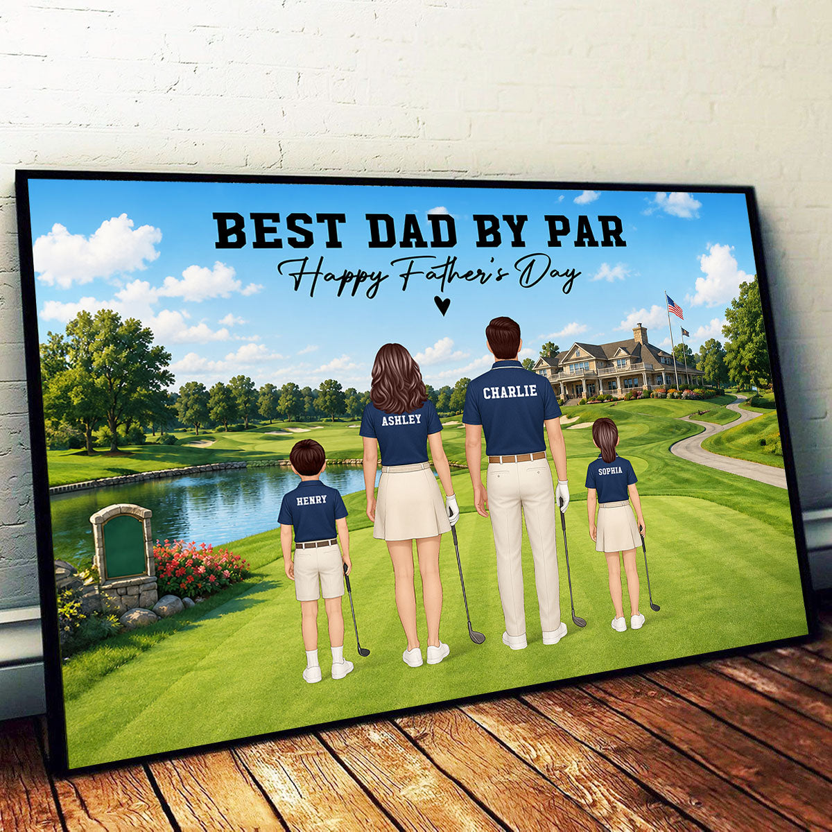 Golf Dad Legend Best Dad By Par - Personalized Poster - Father's Day Gift For Dad, Husband