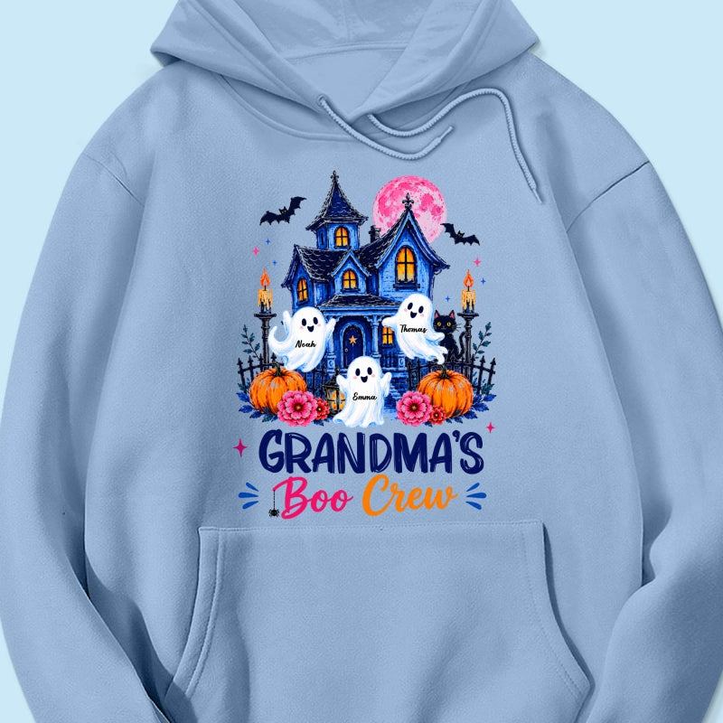Grandma's Boo Crew Trendy Haunted House - Personalized Shirt - Halloween Shirt for Grandma
