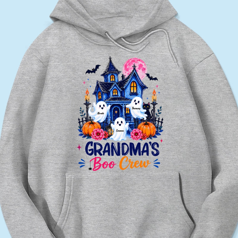 Grandma's Boo Crew Trendy Haunted House - Personalized Shirt - Halloween Shirt for Grandma