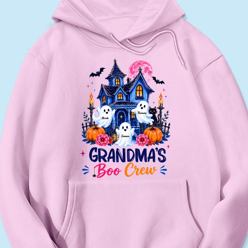 Grandma's Boo Crew Trendy Haunted House - Personalized Shirt - Halloween Shirt for Grandma