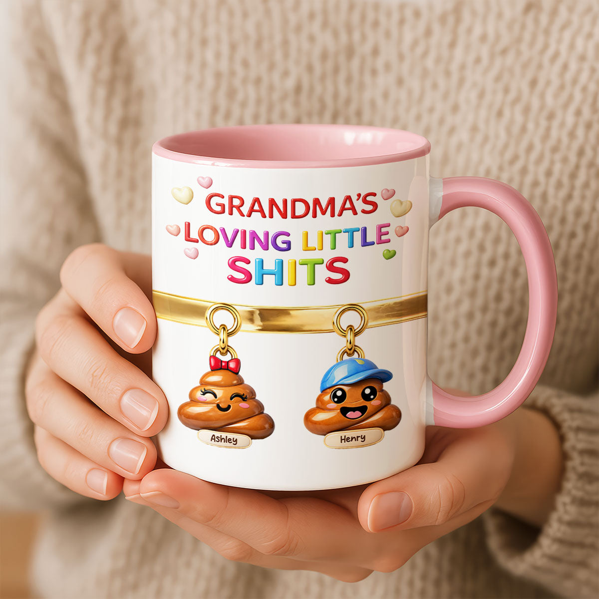 Grandma Mom's Loving Little Shi*t - Personalized Mug - Funny Mother's Day Gift for Grandma, Mom