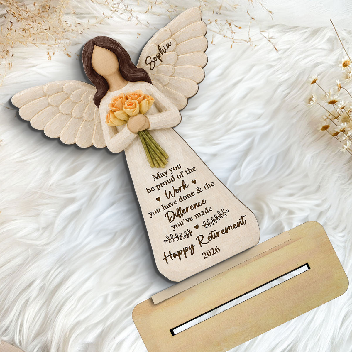 May You Be Proud Of The Work You Have Done 2D Flat - Personalized 2-Layered Wooden Plaque - Retired Keepsake For Coworker Teacher Nurse